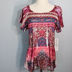 Fred David Silky Boho Blouse Size M NWT